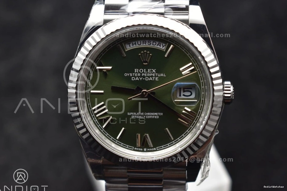 Date 1:1 VR3255 Refined Green (Gain THBF Weight) Day Edition 662 President Dial 40 Bracelet 228239 on Roman SS Best 1223